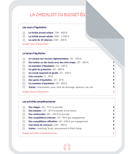 La checklist du budget équitation