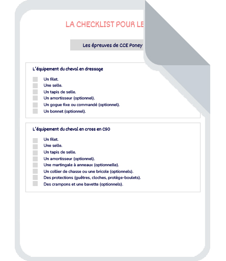 La checklist pour le CCE Poney
